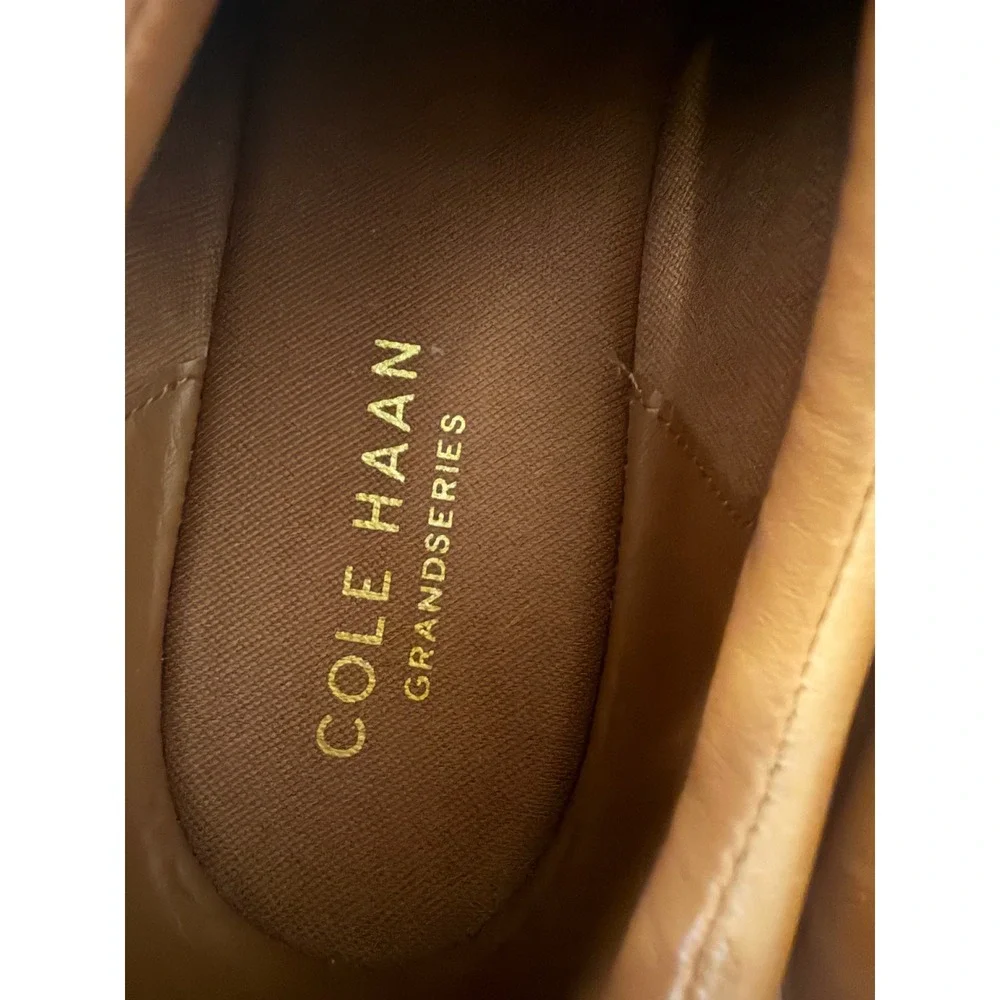 Cole Haan Grand Crosscourt Perforated Leather Sneakers British Tan Mens 10
